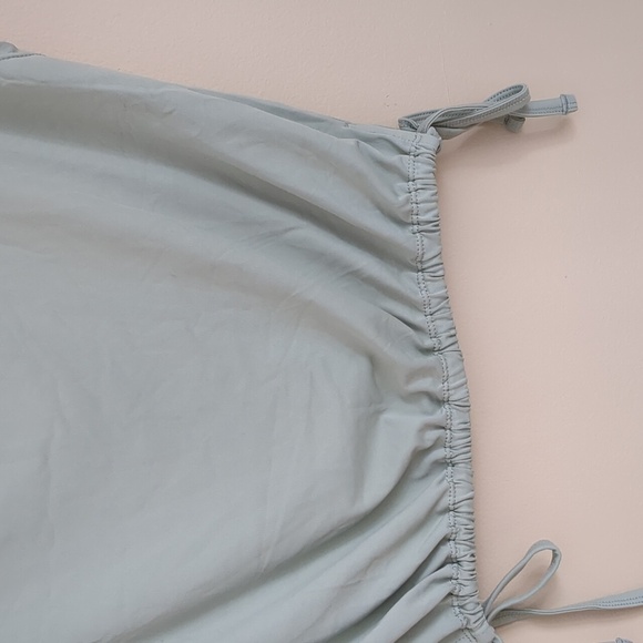 XS Solid Green Kyodan Tie Bottom Shirt Top Stretchy Lightweight - Picture 6 of 13